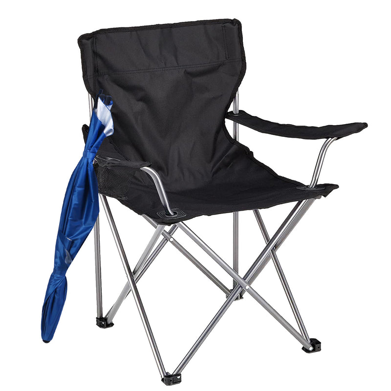 Foldable Beach Chair with Detachable Umbrella Armrest Adjustable Canopy Stool with Cup Holder Carry Bag