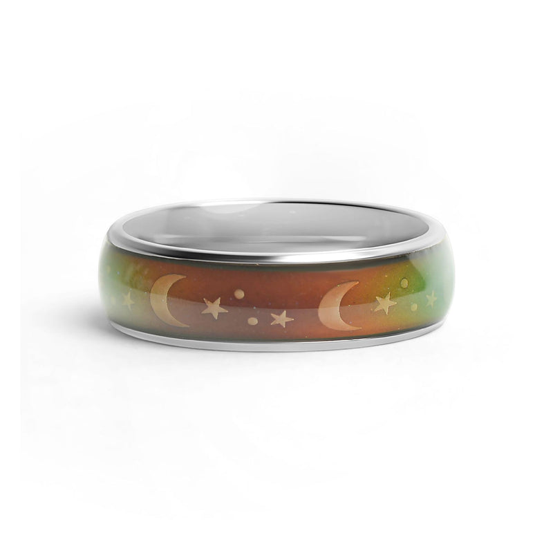 Mood Band With Stars And Moons Stainless Steel Ring / CFR9010