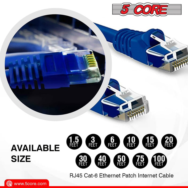 5 Core Cat 6 Ethernet Cable High Speed Internet LAN Patch Network Cables