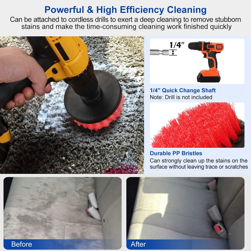 3Pcs/Set Drill Power Scrubber Cleaning Brush