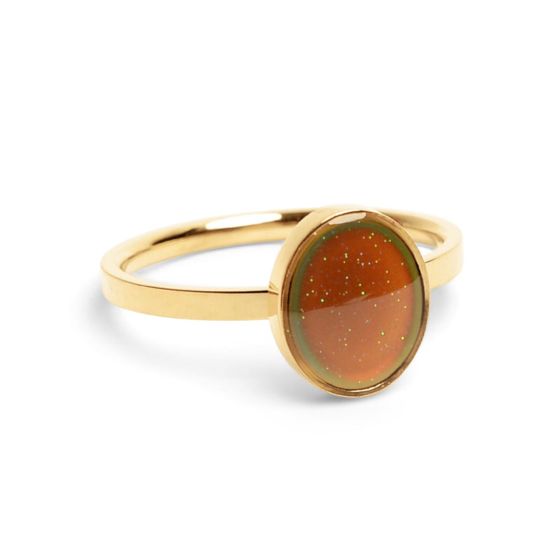 18k Gold PVD Coated Stainless Steel Mood Ring / CFR7041