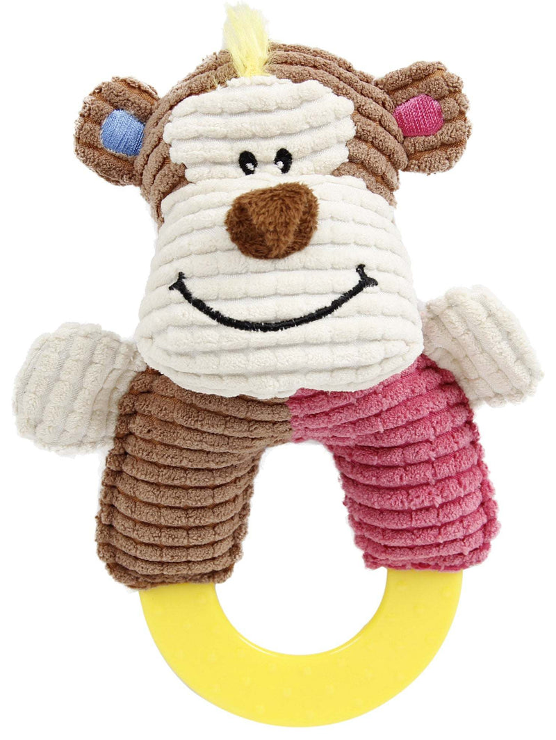 Plush Squeaking and Rubber Teething Newborn Puppy Dog Toy