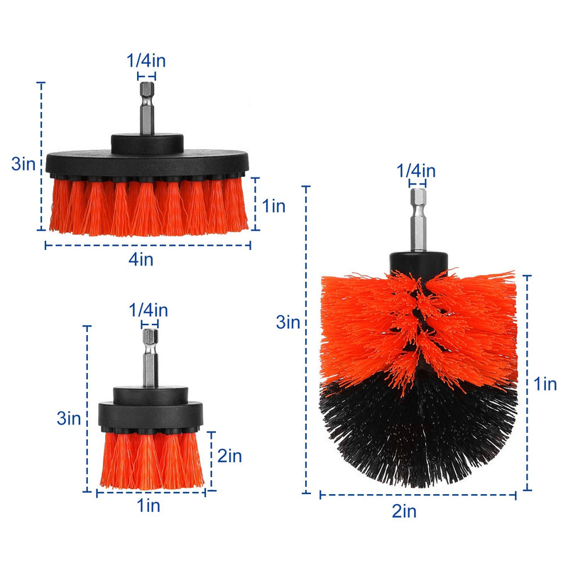 3Pcs/Set Drill Power Scrubber Cleaning Brush