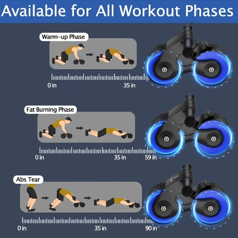 Rebound Abdominal Roller Wheel For Abdominal Exercise Fitness With Knee Mat