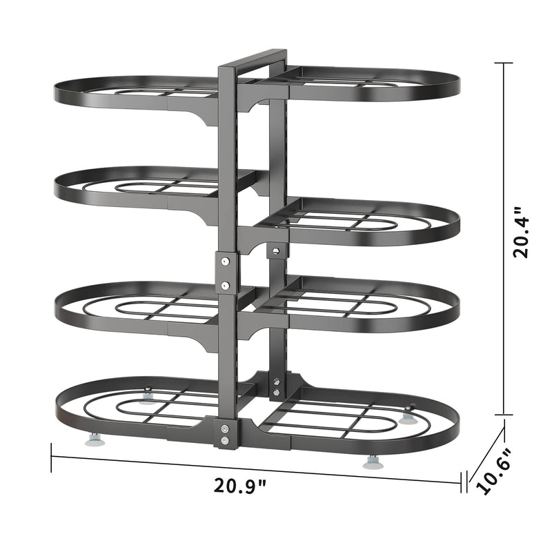 8 Tier Pots and Pans Lid Organizer Adjustable Pot Organizer Rack