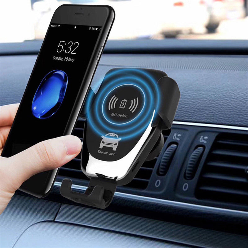 10W Qi Wireless Fast Charger Car Mount Air Vent Mobile Phone Holder Charging Stand