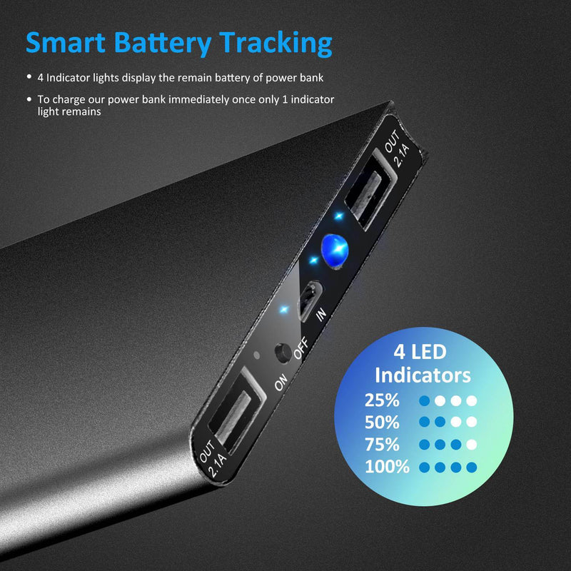 20000mAh Power Bank Ultra-thin External Battery Phone Charger