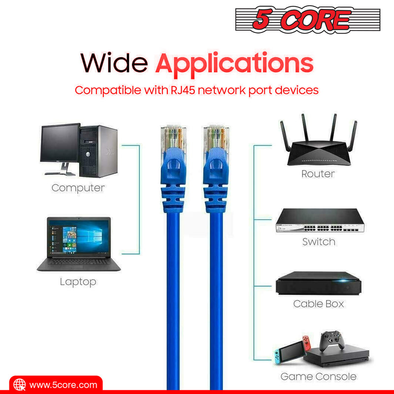 5 Core Cat 6 Ethernet Cable High Speed Internet LAN Patch Network Cables