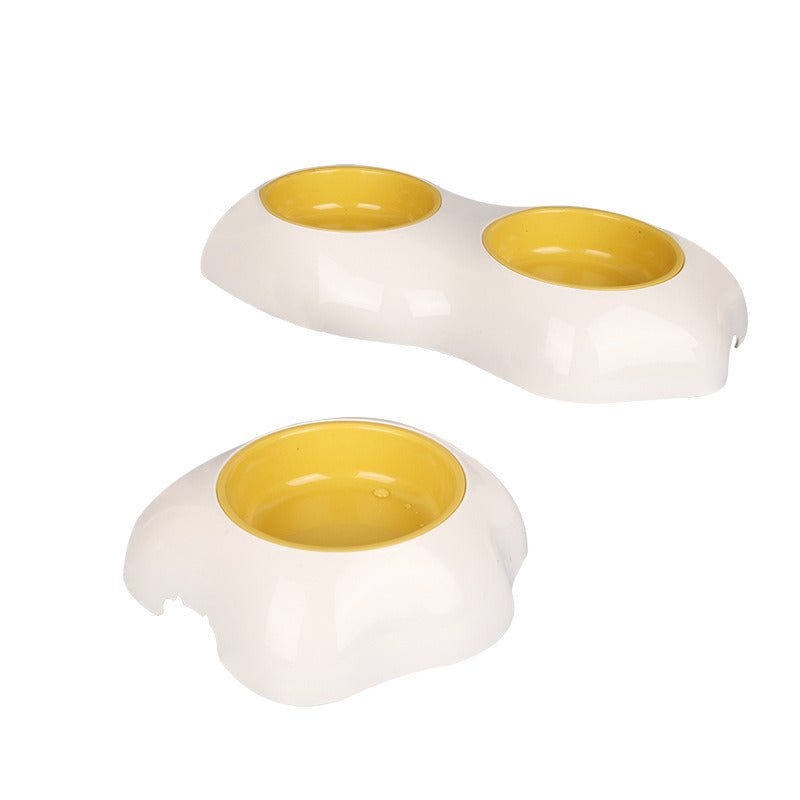 Egg-Shaped Pet Bowl Drinking Water Single Double Bowl