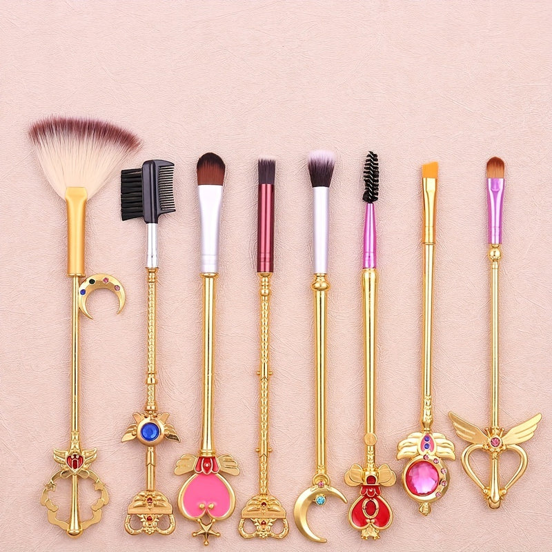 Metal Magic Wand Handle Makeup Brushes Sets