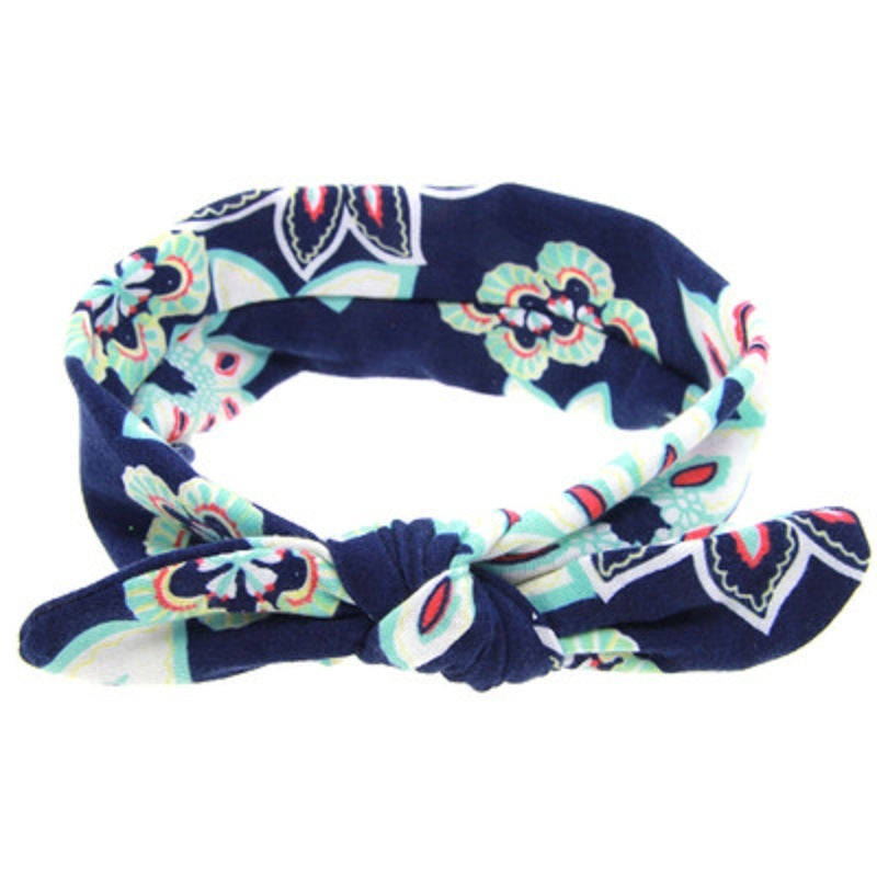 Flower Printed Elastic Head Wrap Twisted Hair