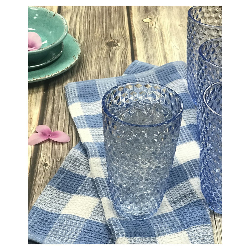 Diamond Cut Acrylic Plastic Drinking Glasses