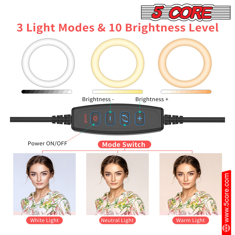 10\" LED TIK Tok Ring Light with Tripod Stand Phone Holder Ringlight Stand