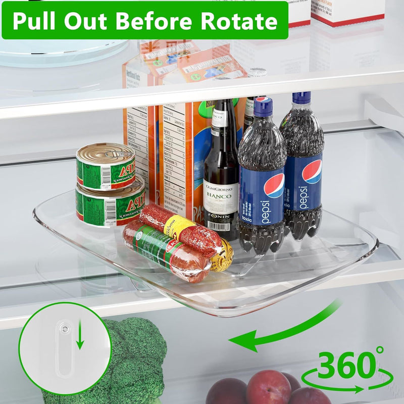 Lazy Susan Turntable Organizer for Refrigerator Fridge Rectangle Lazy Susan for Cabinet