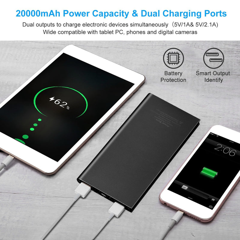 20000mAh Power Bank Ultra-thin External Battery Phone Charger