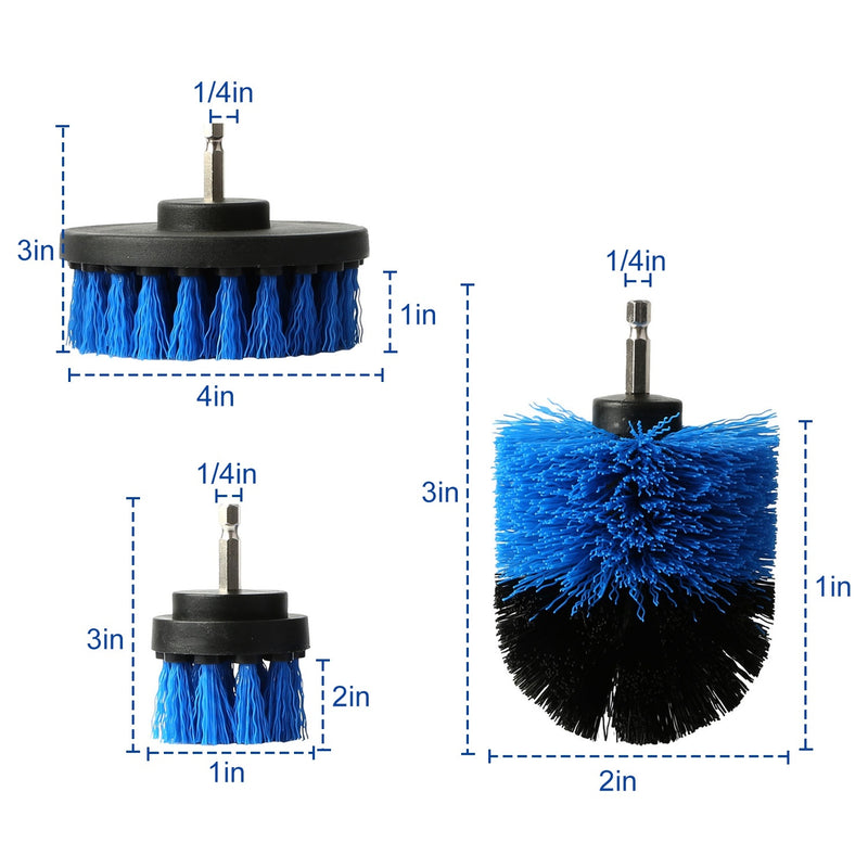 3Pcs/Set Drill Power Scrubber Cleaning Brush