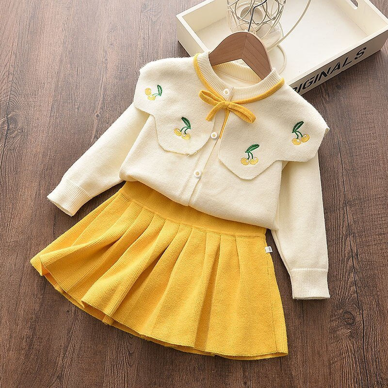 Children Dress Bow Doll Collar Clothes Coat Sweater