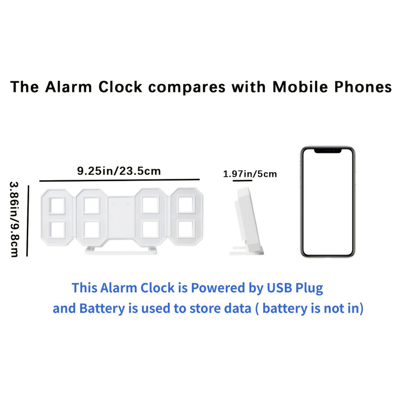 3D LED Digital Clock Bedroom Home Decor