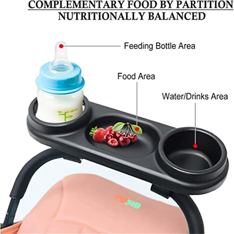 Baby Stroller Snack Tray With Cup Feeding Bottle Holder