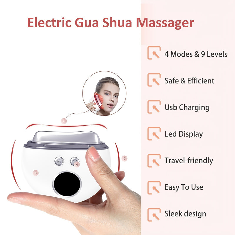 Electric Gua Sha Facial Tools Face Scraping Massager With 9 Modes Skin Care Tool