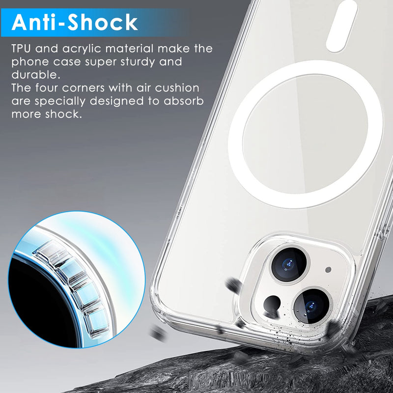 Magnetic Clear Phone Case Shockproof Transparent Phone Cover