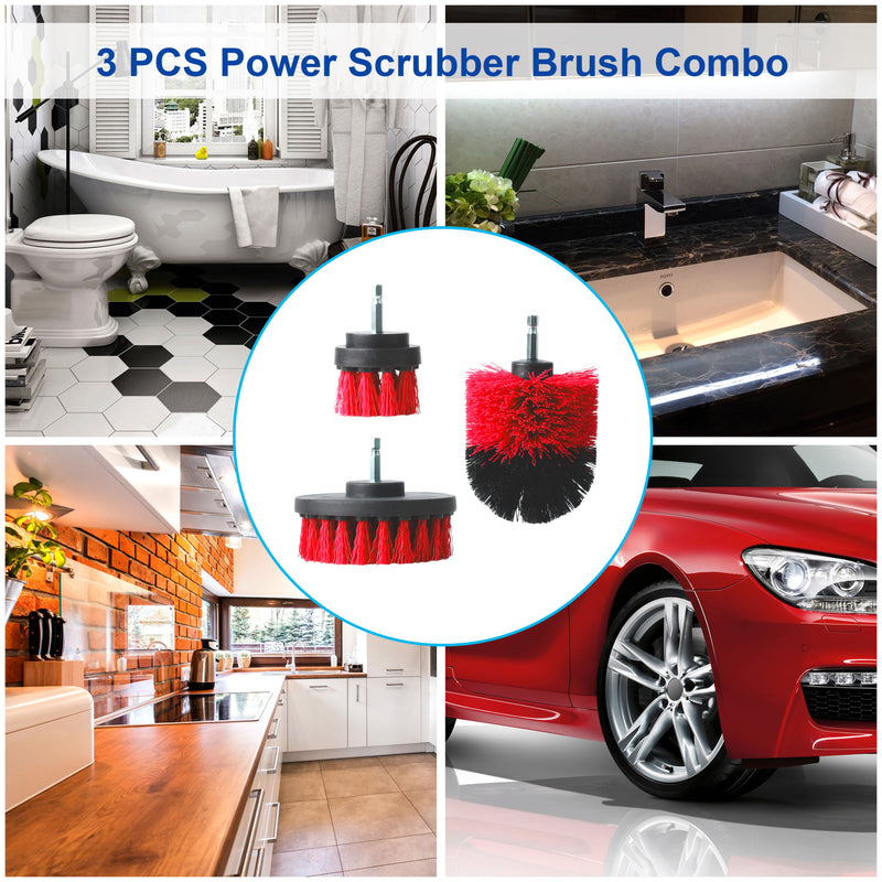 3Pcs/Set Drill Power Scrubber Cleaning Brush