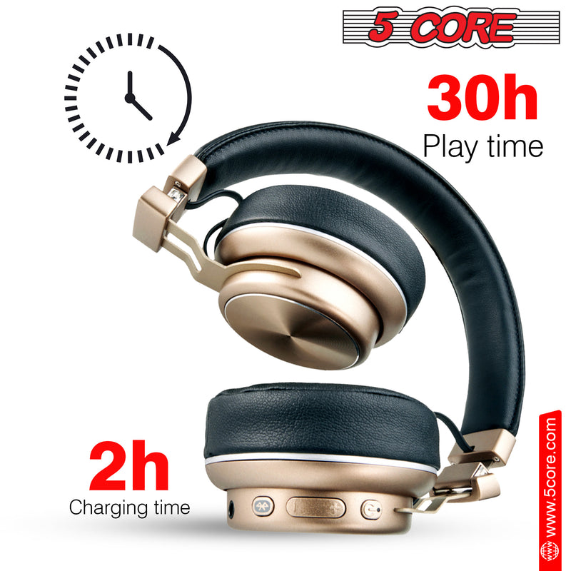 5 Core Bluetooth Wireless Premium 5.0 USB Over-Ear Foldable Headphones