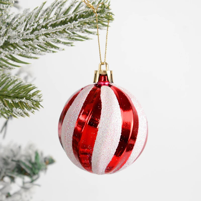 14pcs/box Christmas Ball Ornaments Red Candy Cane