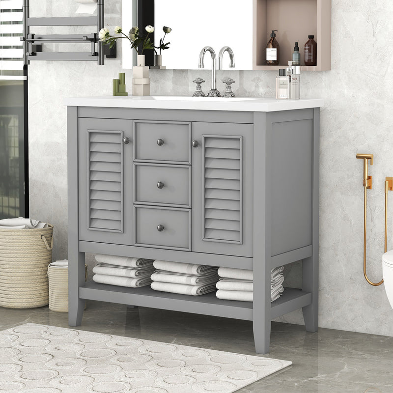 Bathroom Vanity with Ceramic Basin