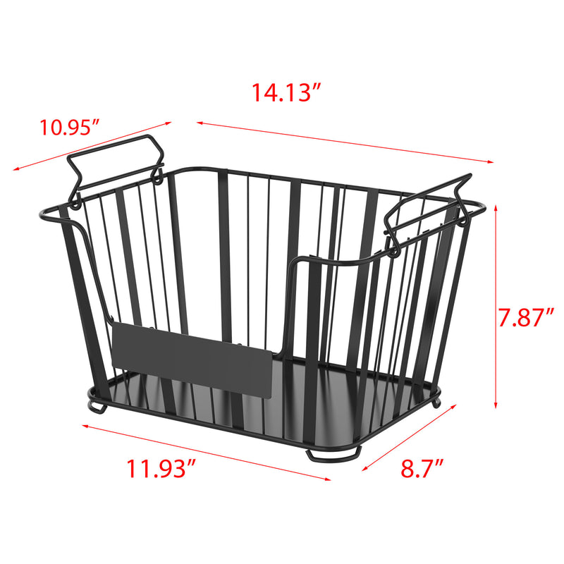 Tier Metal Wire Storage Basket Stand with Removable Baskets