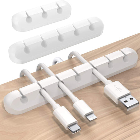 White Cable Clips Cord Organizer Cable Management