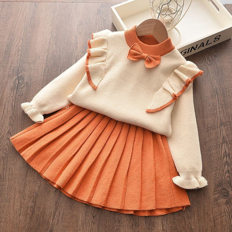 Children Dress Bow Doll Collar Clothes Coat Sweater