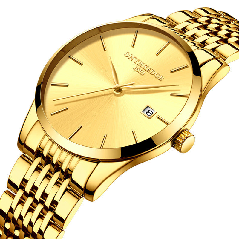 Slim Men's Stainless Steel Band Quartz Watch