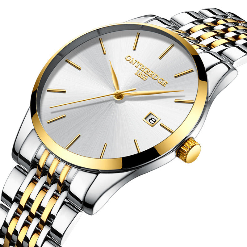 Slim Men's Stainless Steel Band Quartz Watch