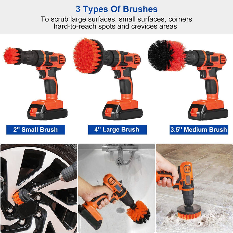 3Pcs/Set Drill Power Scrubber Cleaning Brush