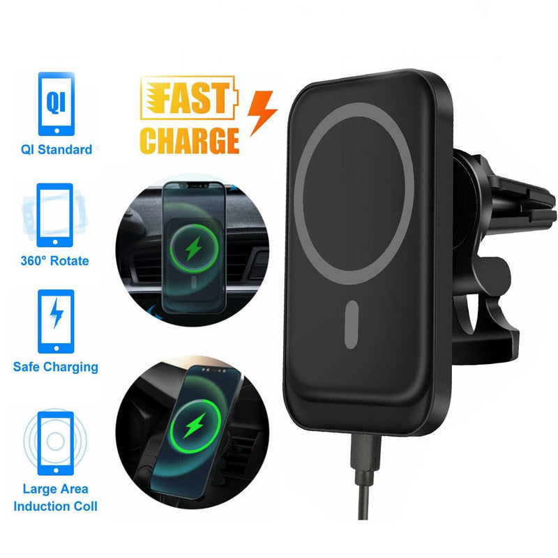 Wireless Chargers Car Air Vent Stand Phone Holder Mini QI Fast Charging Station