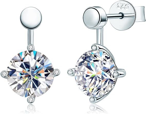 Moissanite Crawler Stud Earrings