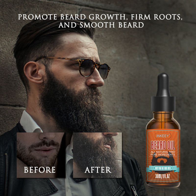 Beard Growth Oil Serum Fast Growing Beard Mustache Facial Hair Grooming For Men