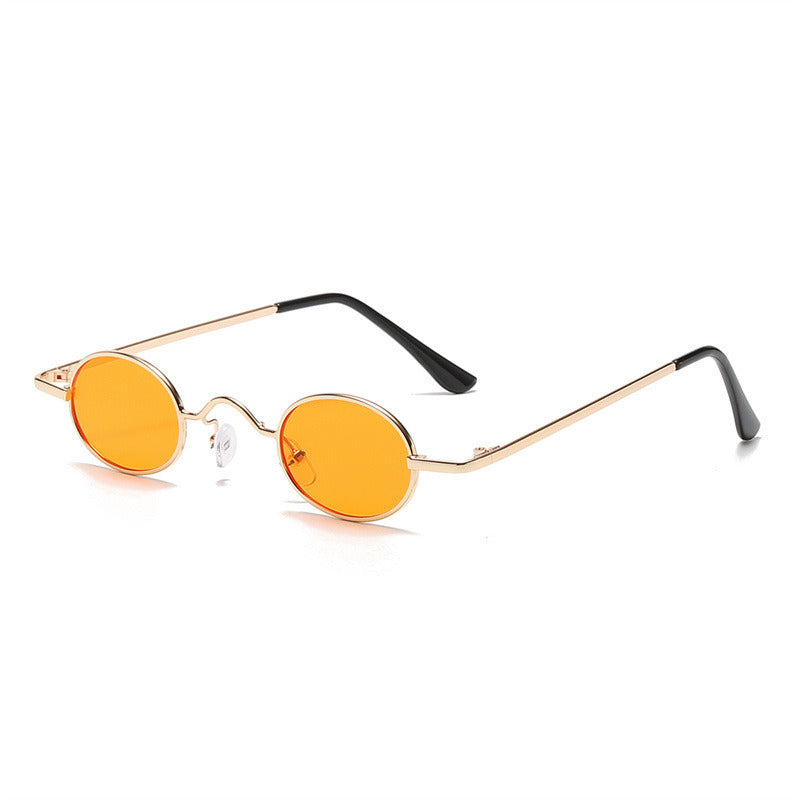 Small Frame Oval Ocean Blue Lens Sun Glasses