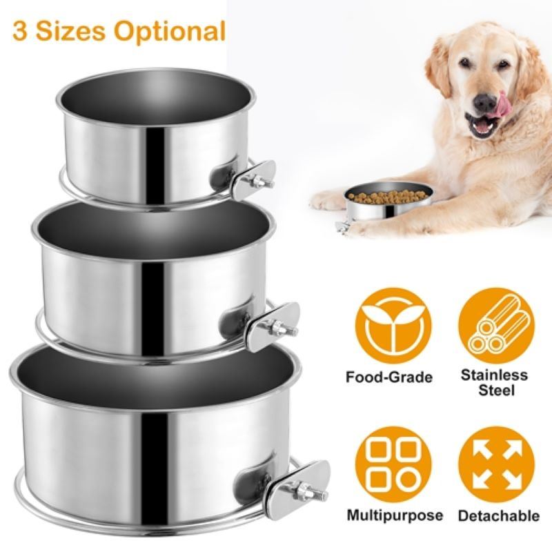 Hanging Detachable Pet Cage Food Water Bowl