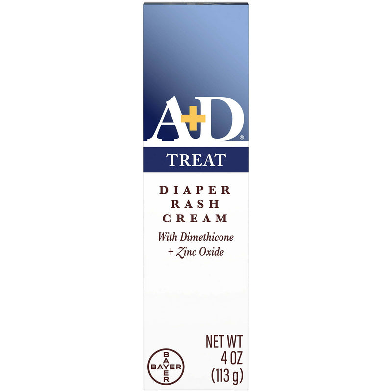 A+D Treat Diaper Rash Cream Baby Skin Care with Zinc Oxide 4 Oz Tube