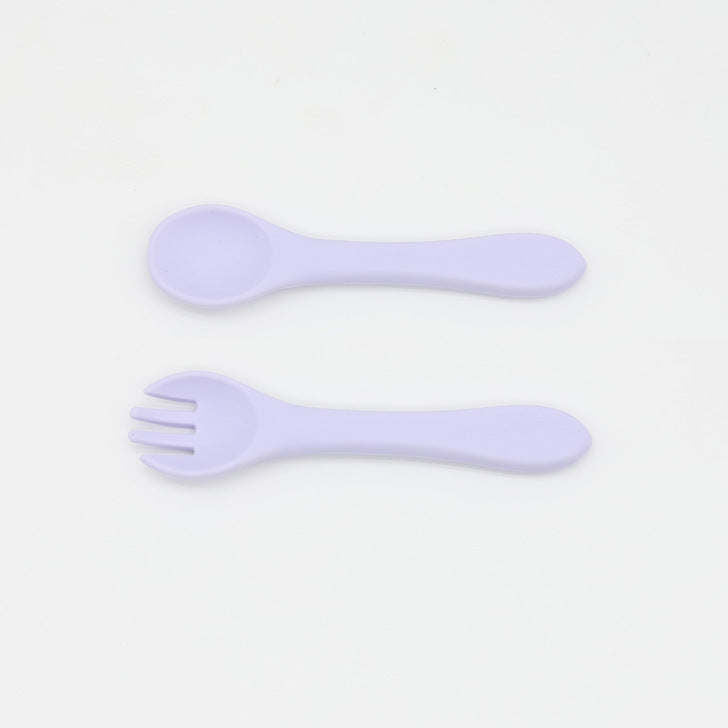 Baby Food Grade Complementary Food Training Silicone Spoon Fork Sets