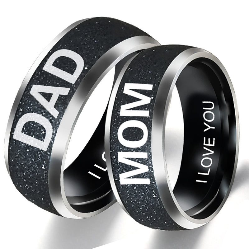 Stainless Steel Couple Family Ring