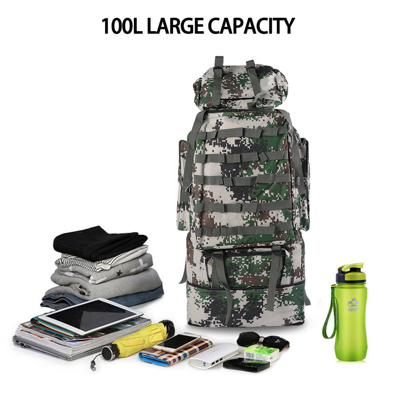 Military Camping Waterproof Camo Hiking Travel Backpack