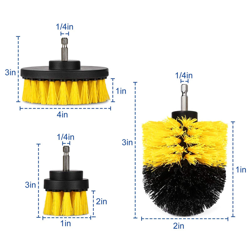 3Pcs/Set Drill Power Scrubber Cleaning Brush