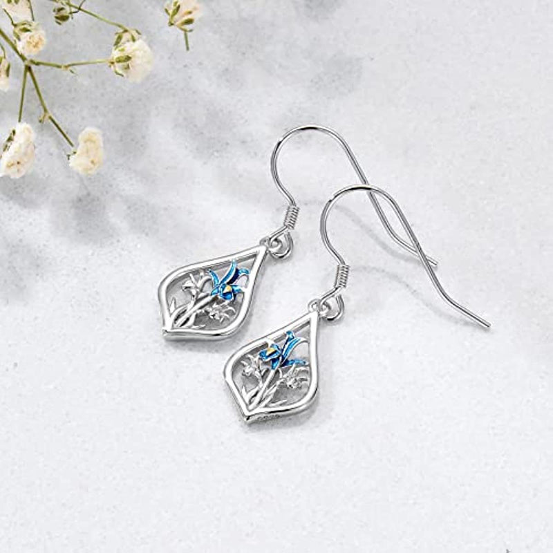 Sterling Silver Dangle Drop Leverback Stud Earrings