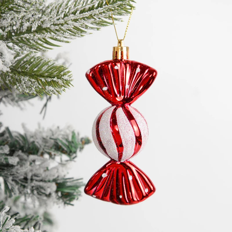 14pcs/box Christmas Ball Ornaments Red Candy Cane