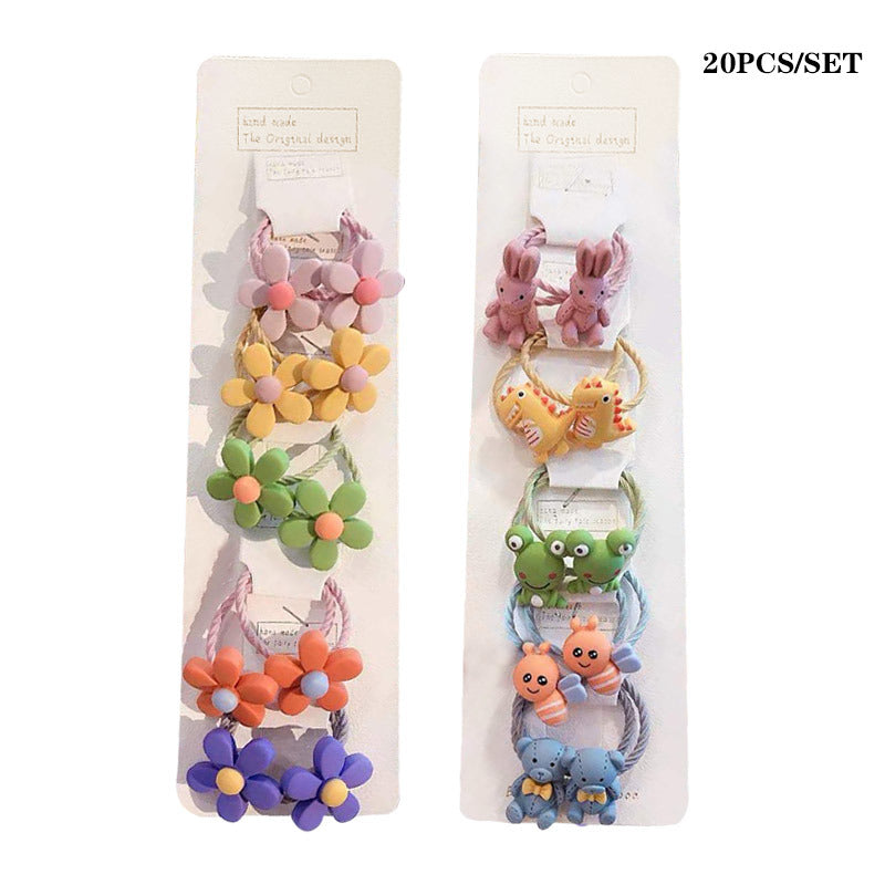 20Pcs/Set Cute Animals Flower Hair Bands