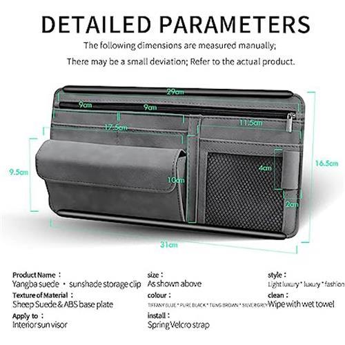 Car Sun Visor Organizer Glasses Case Storage Bag