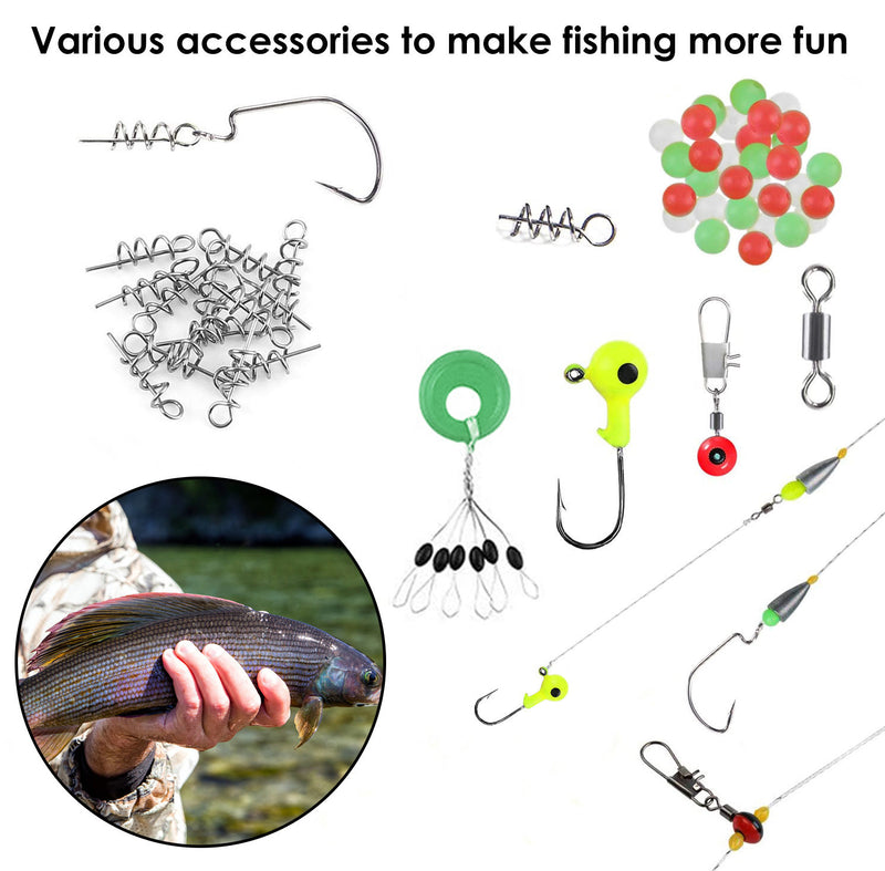 Fishing Set Including Jig Hooks Sinker Weights Spoon Lure